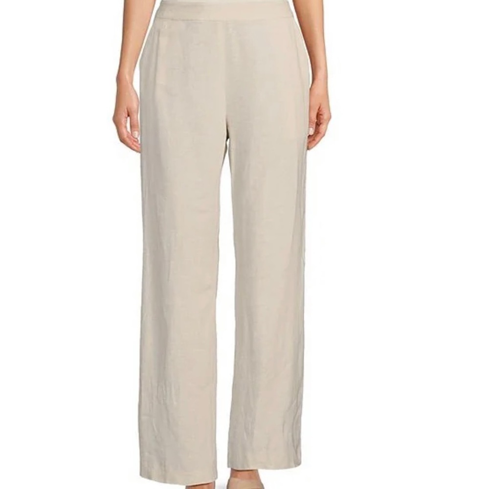 Alex‎ Marie Linen Blend Wide Leg High Waist Tan Pant, Size 14 (XL)